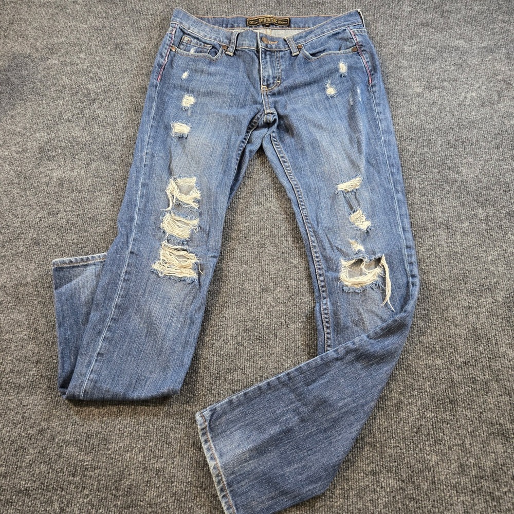 Victorias Secret PINK Limited Edition Distressed Straight Leg Blue Jeans 4R Y2K